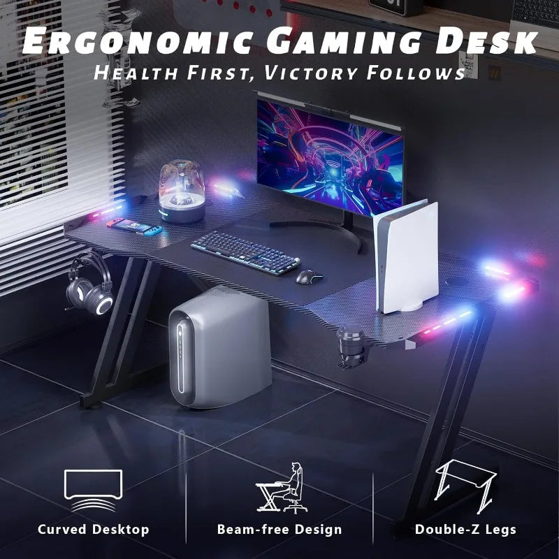 Carbon Fibre RGB Gaming Desk