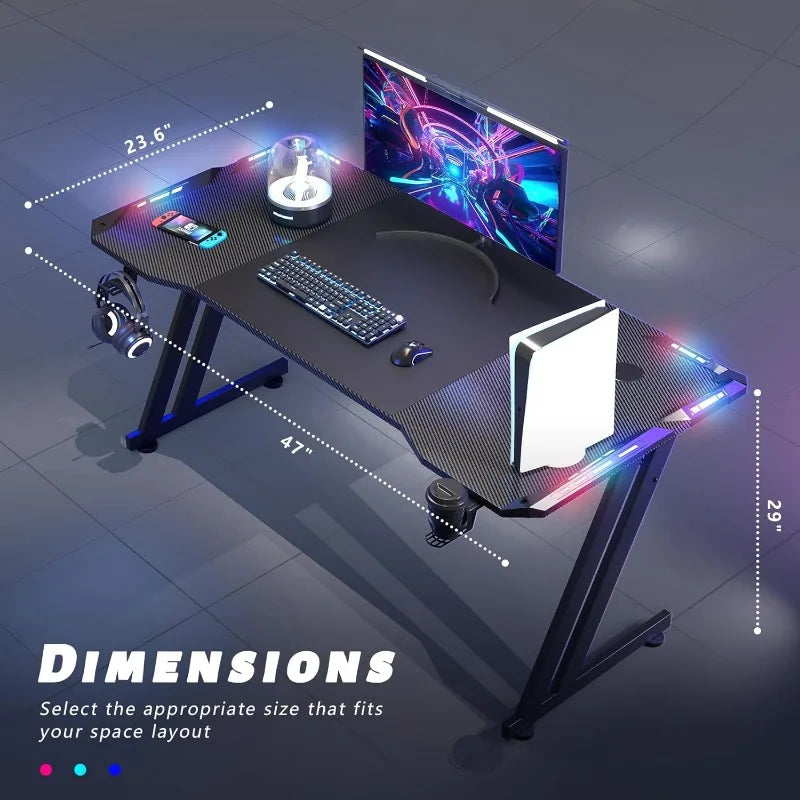 Carbon Fibre RGB Gaming Desk