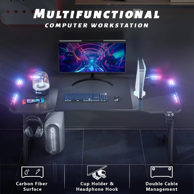 Carbon Fibre RGB Gaming Desk