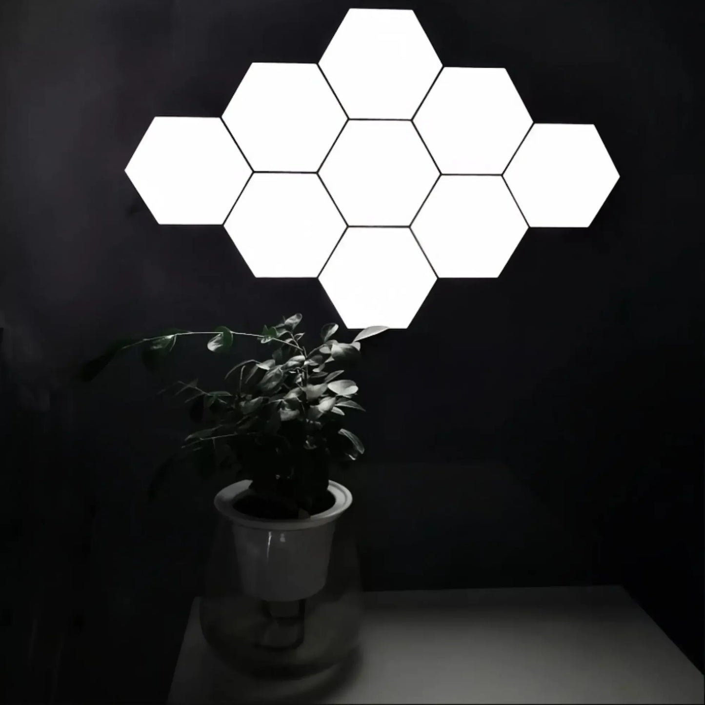 Hexagonal touch LED wall light